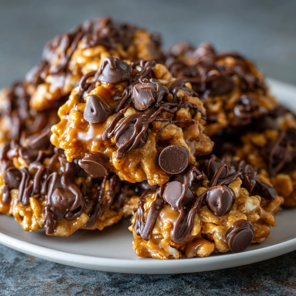 Classic No-Bake Chocolate Peanut Butter Crunch Cookies are a must-try!