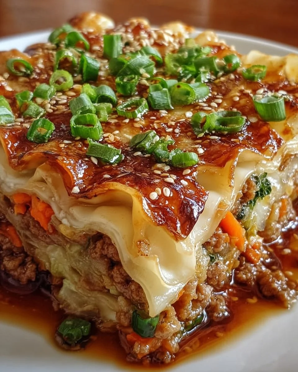 Asian Dumpling Lasagna