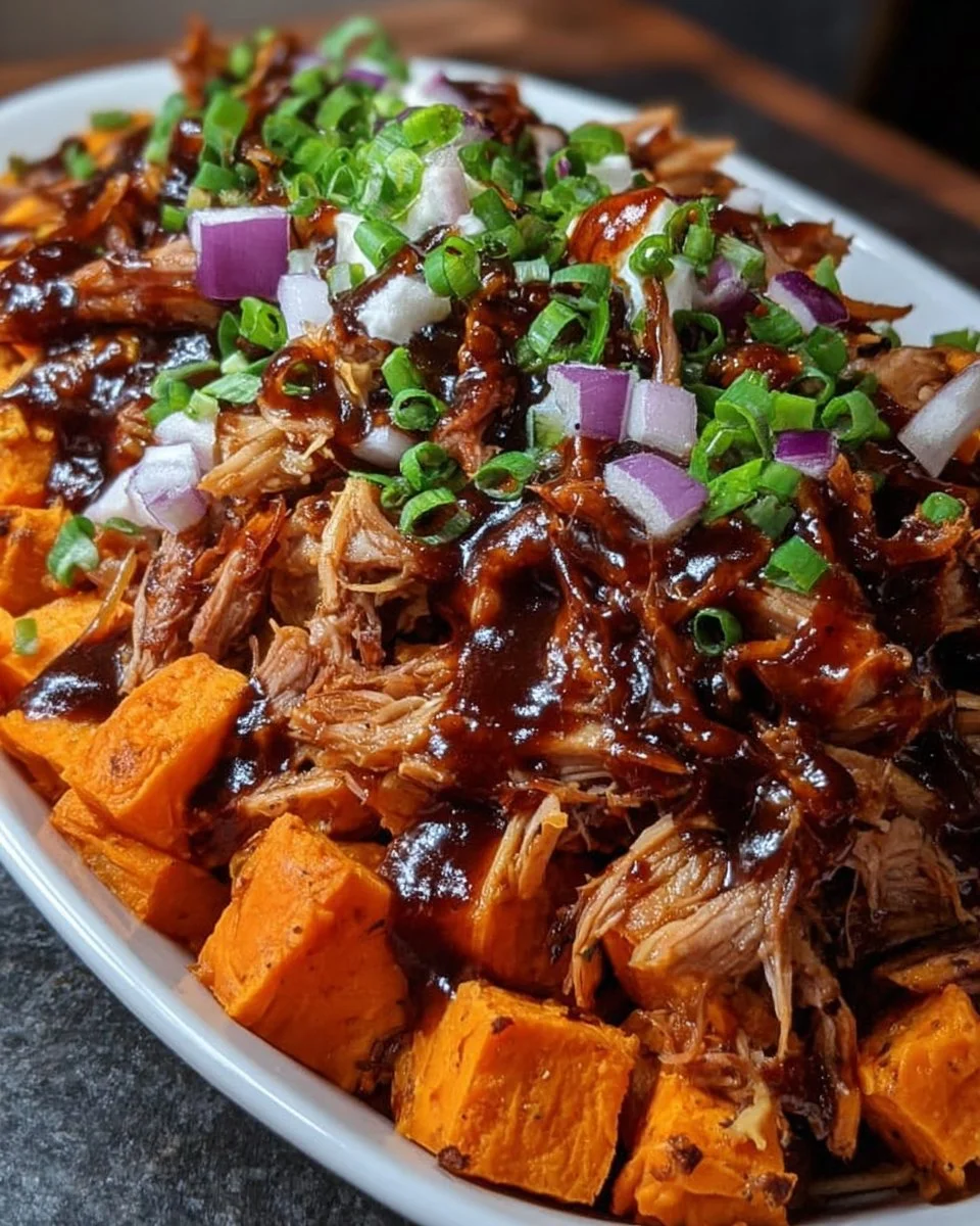 BBQ Pulled Pork Sweet Potato Bowl