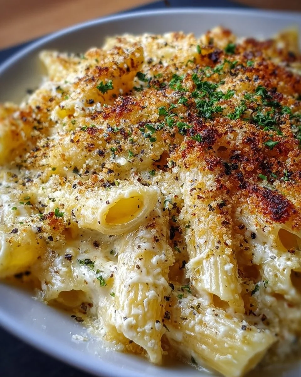 Creamy Garlic Parmesan Pasta Bake