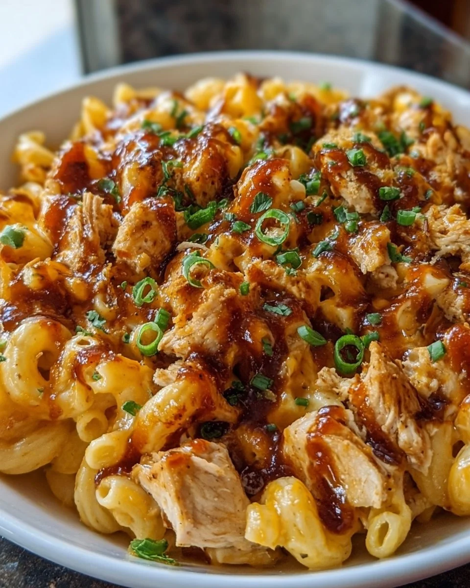 High-Protein Honey BBQ Chicken Mac &amp; Cheese