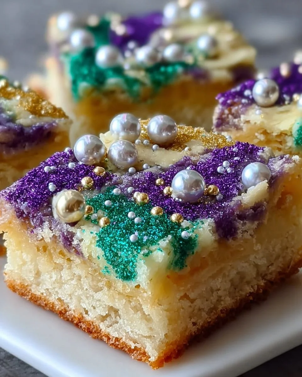 King Cake Sugar Cookie Bars