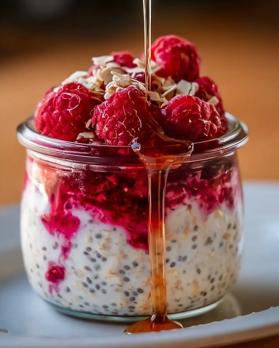 Overnight Oats with Raspberry Chia