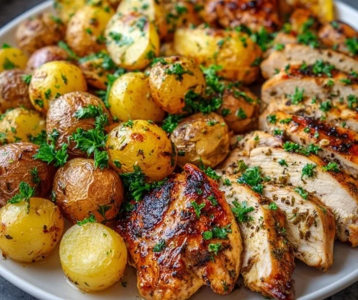 Sheet Pan Lemon Balsamic Chicken and Potatoes Made Easy!