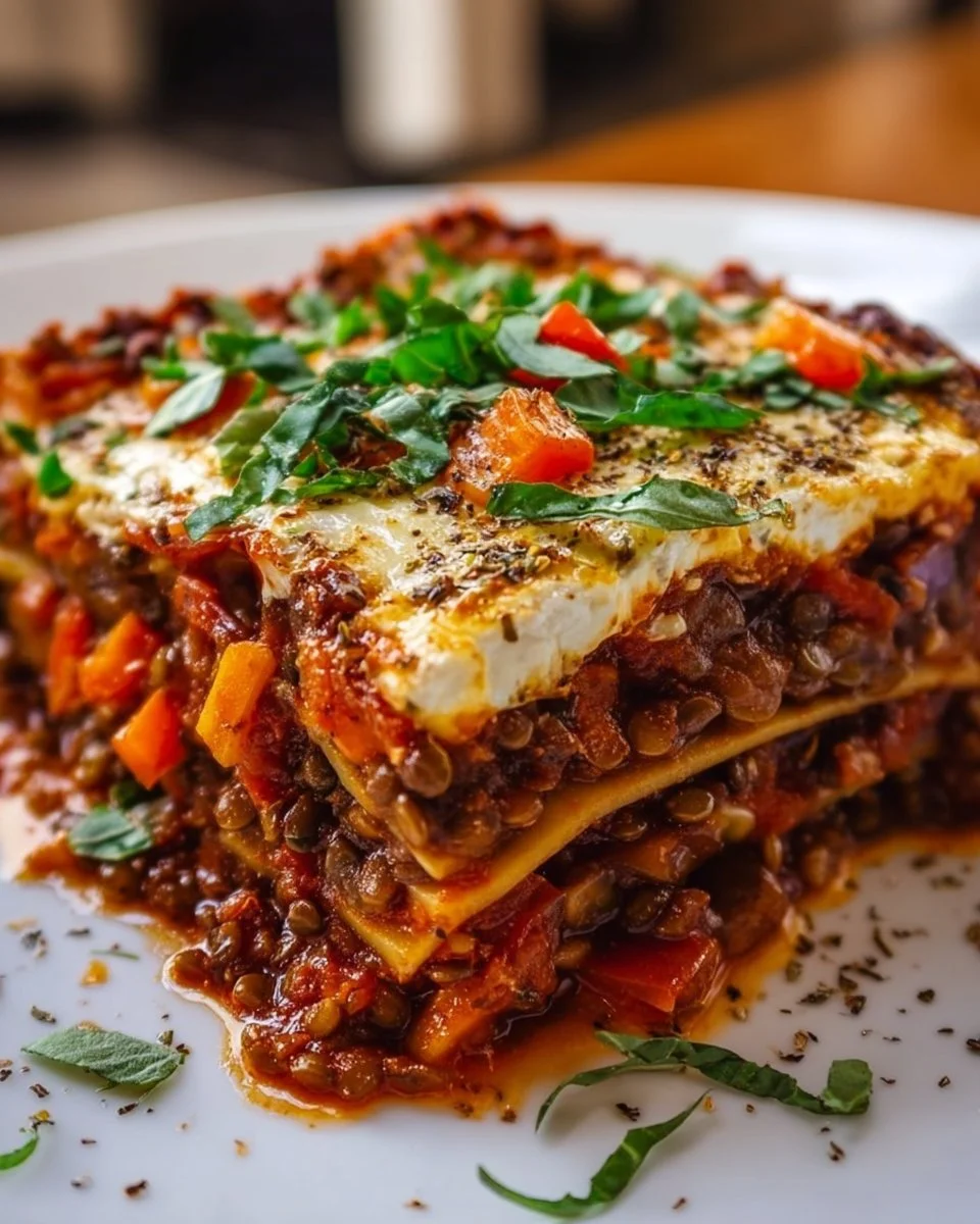 Smoky Veggie Lentil Lasagna