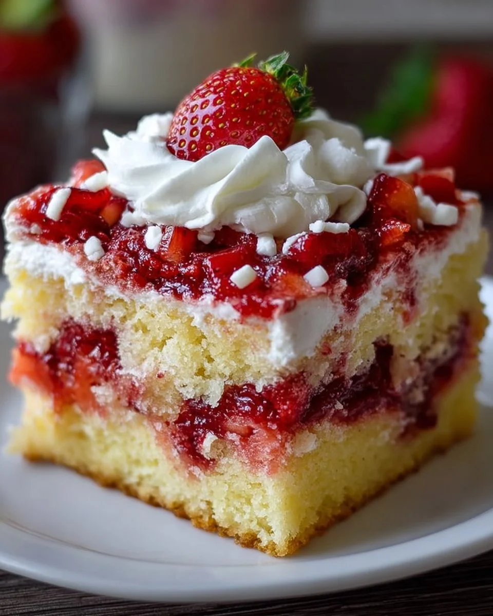 Strawberry Earthquake Cake