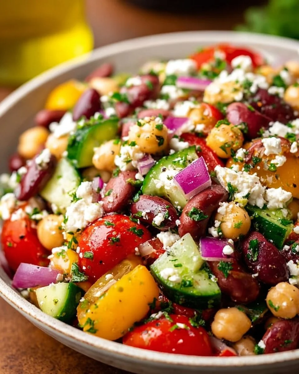 Vibrant Mediterranean Bean Salad with Feta