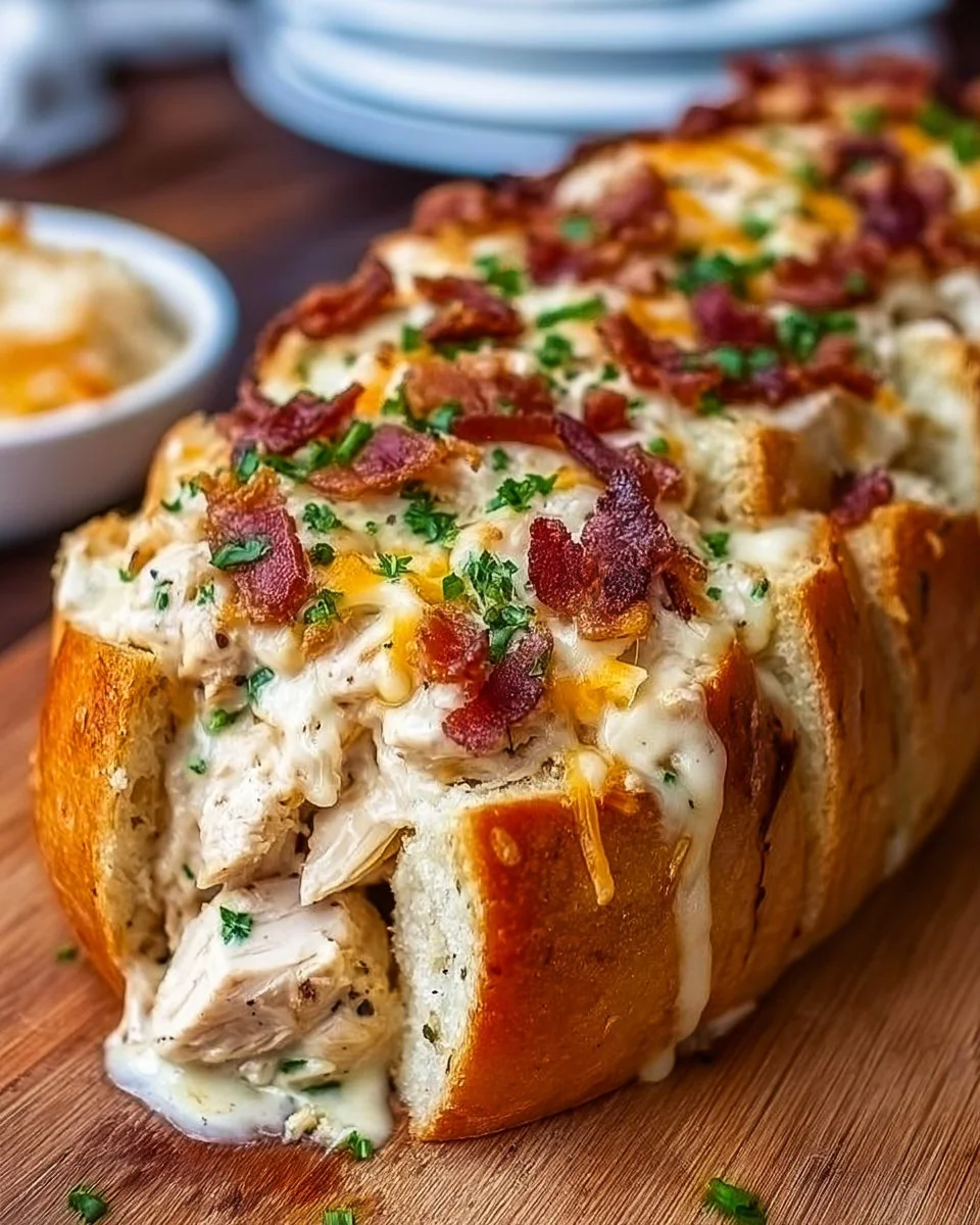 Chicken Bacon Ranch Stuffed Bread