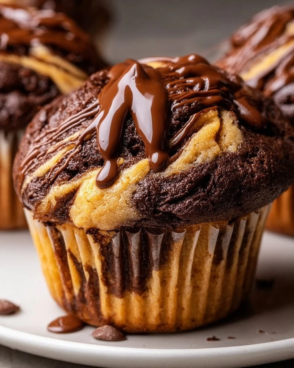 Chocolate Peanut Butter Swirl Muffins