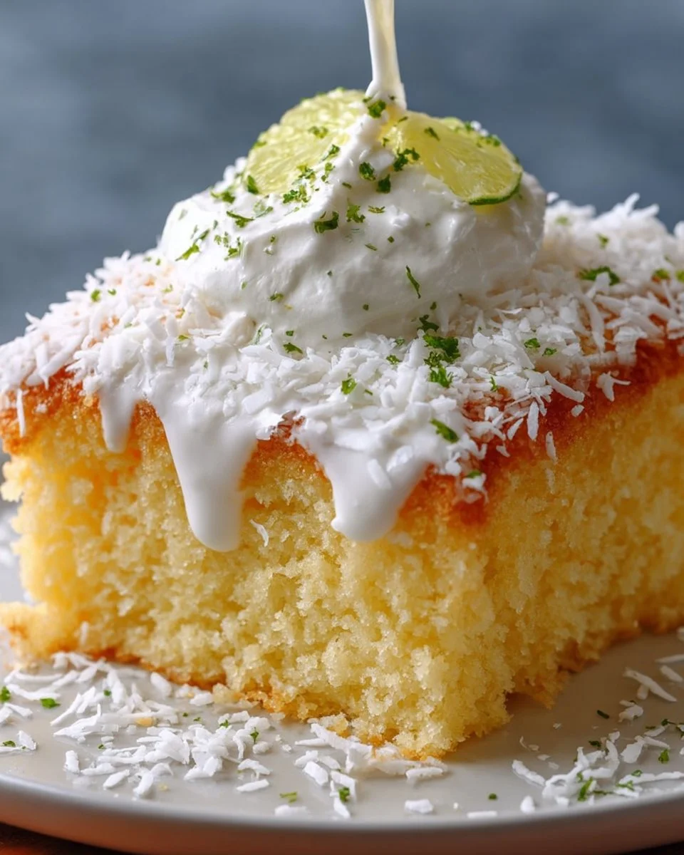 Coconut Lime Poke Cake