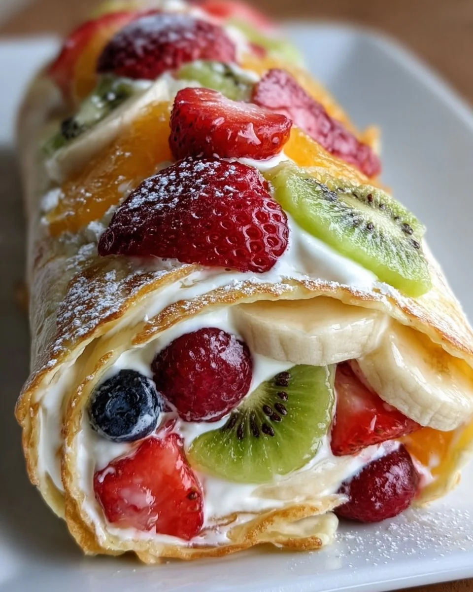 Creamy Fruit Salad Rollups