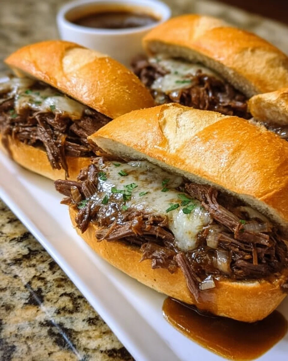 Crockpot French Dip Sandwiches