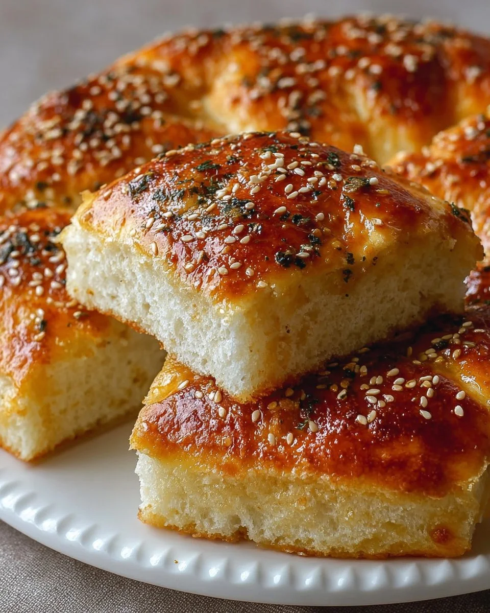 Homemade no-oven Turkish bread on a wooden surface