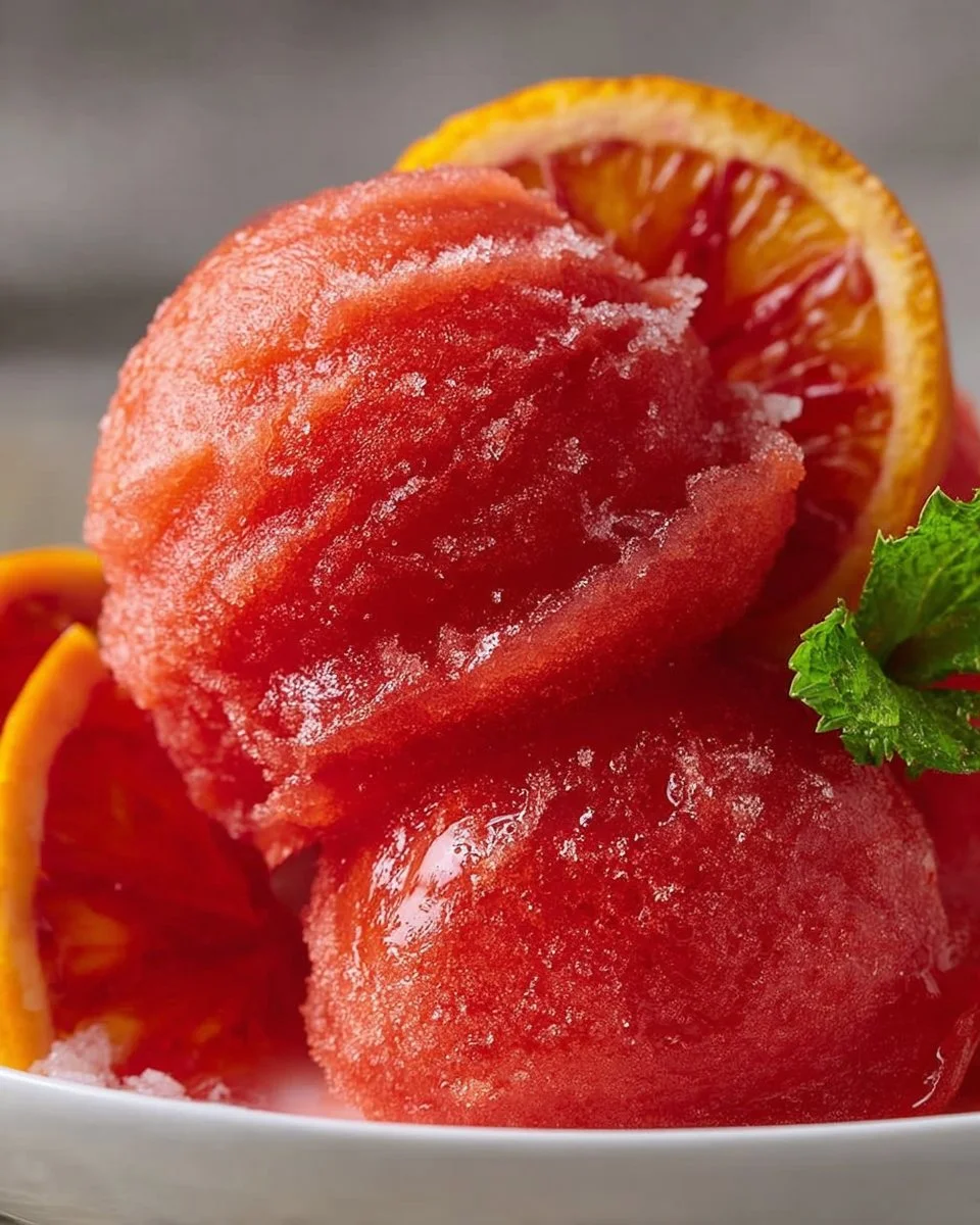 Effortless Blood Orange Champagne Sorbet