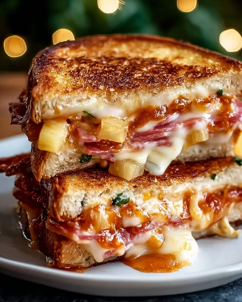 Hawaiian Pizza Grilled Cheese Sandwich
