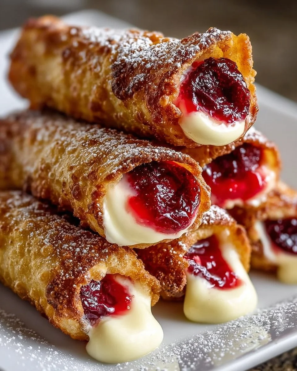 Homemade Air Fryer Cherry Cheesecake Egg Rolls
