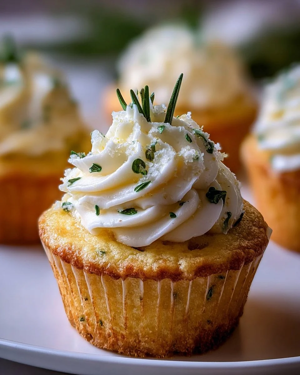 Lemon Thyme Rosemary Cupcakes