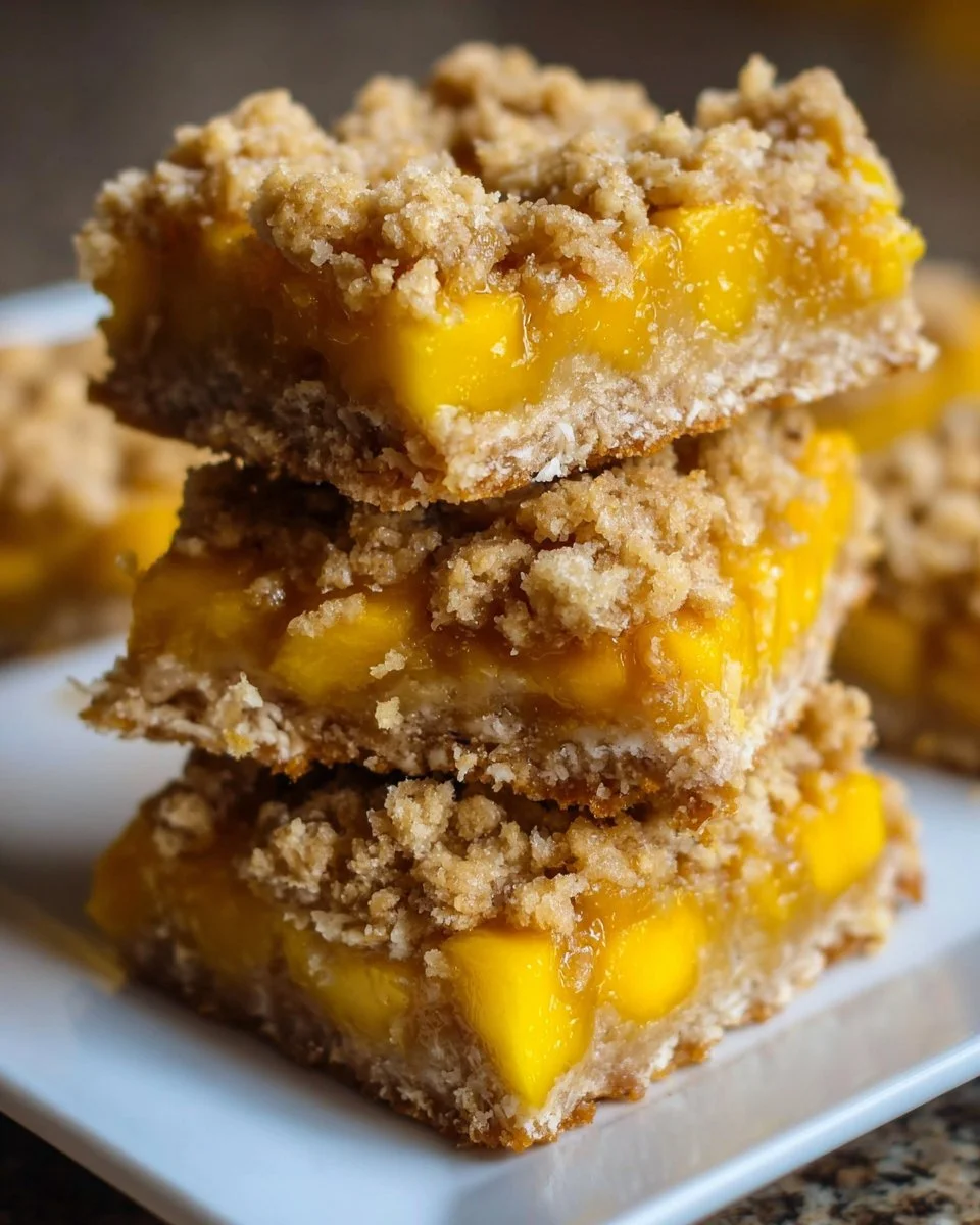 Mango Oatmeal Crumble Bars