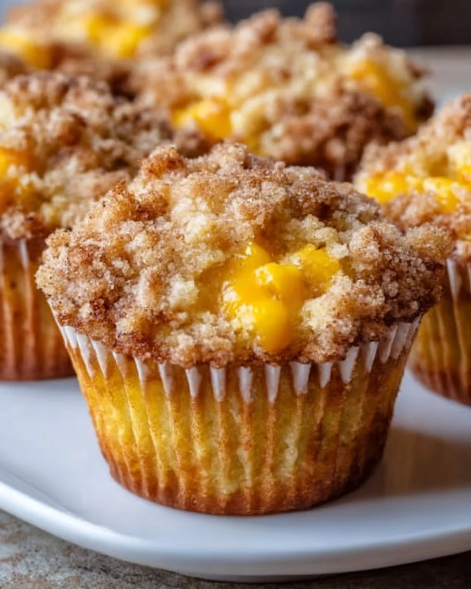 Peach Recipes: Easy Peach Crumb Topping Muffins