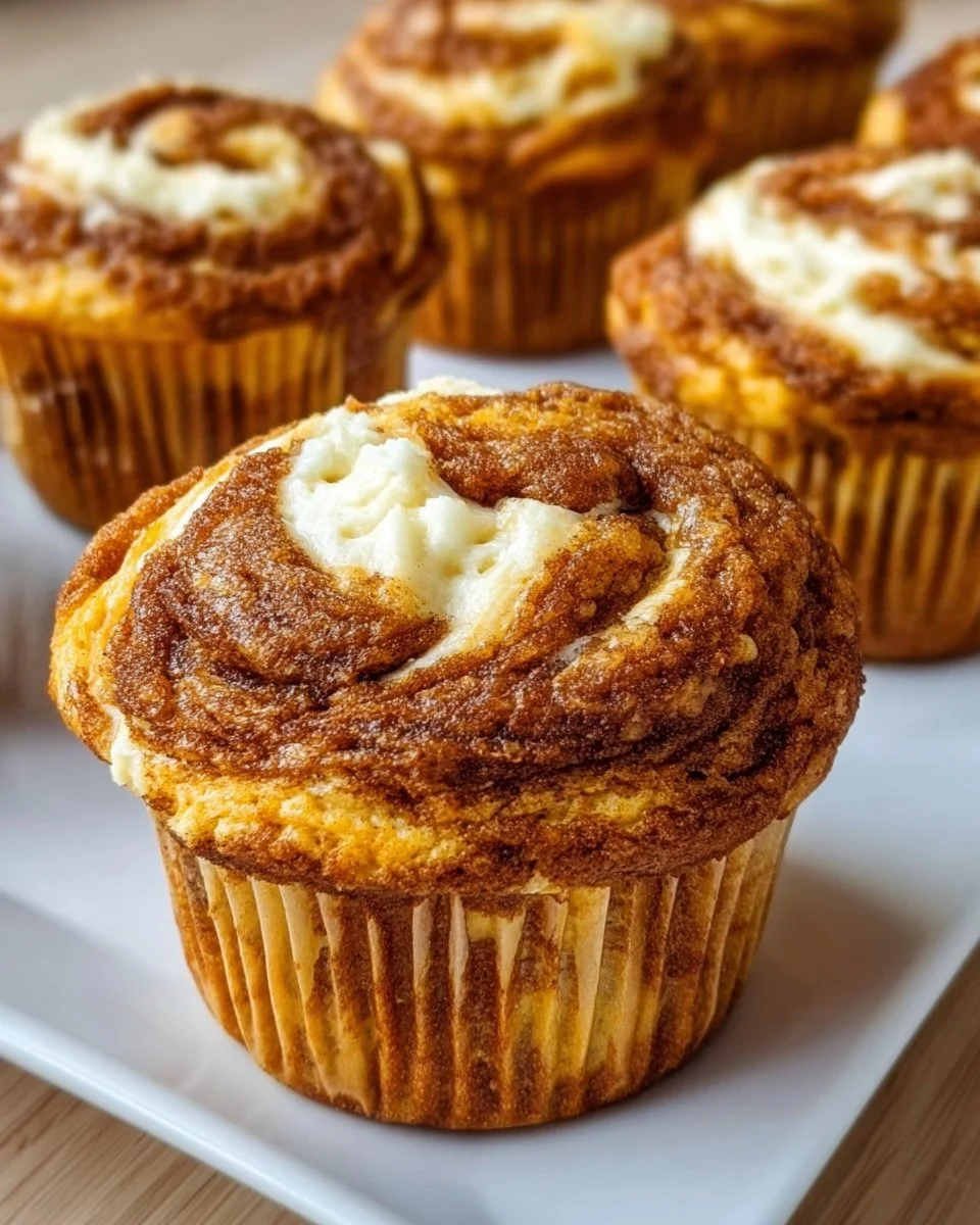 Pumpkin Cream Cheese Swirl Muffins