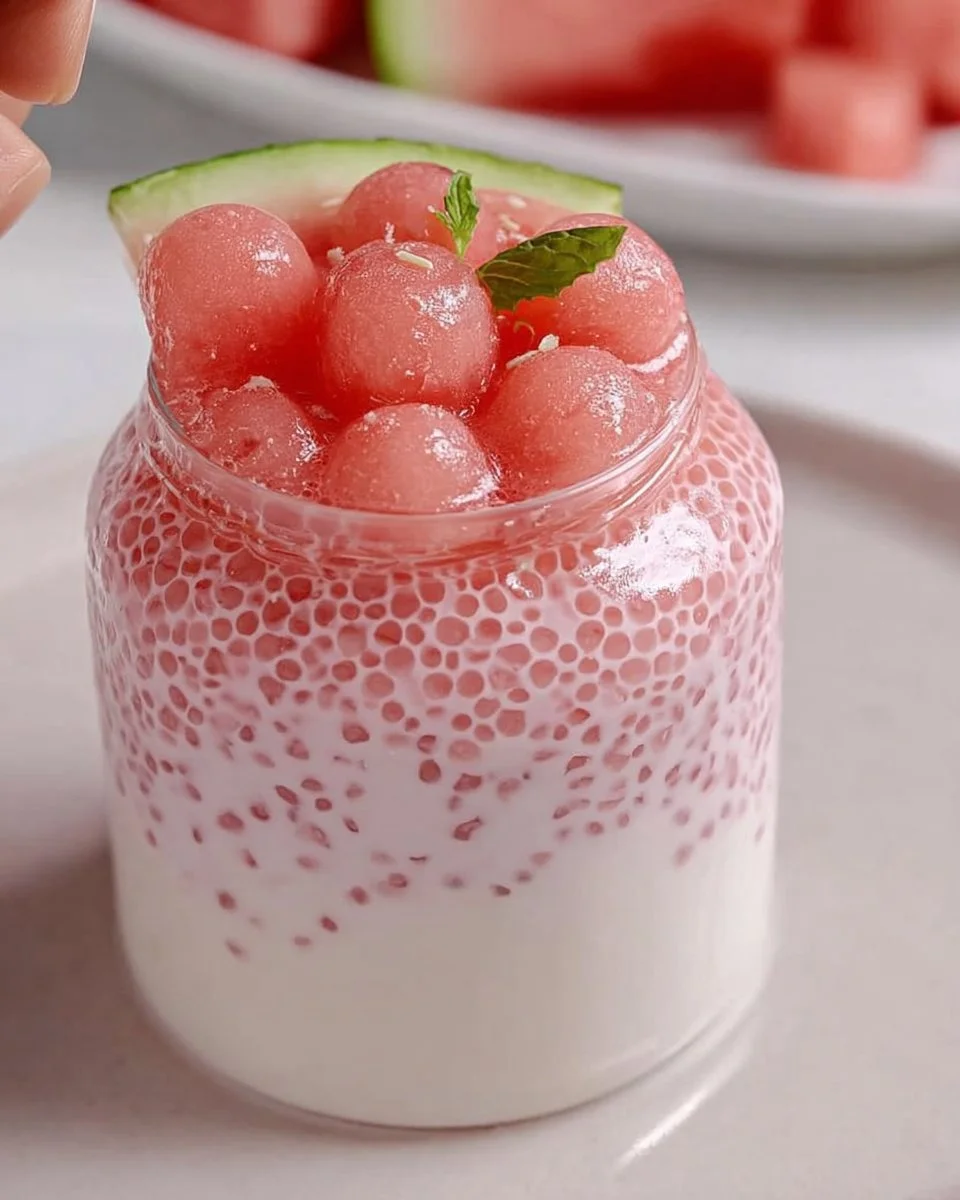 Refreshing Summer Sago with Watermelon and Coconut