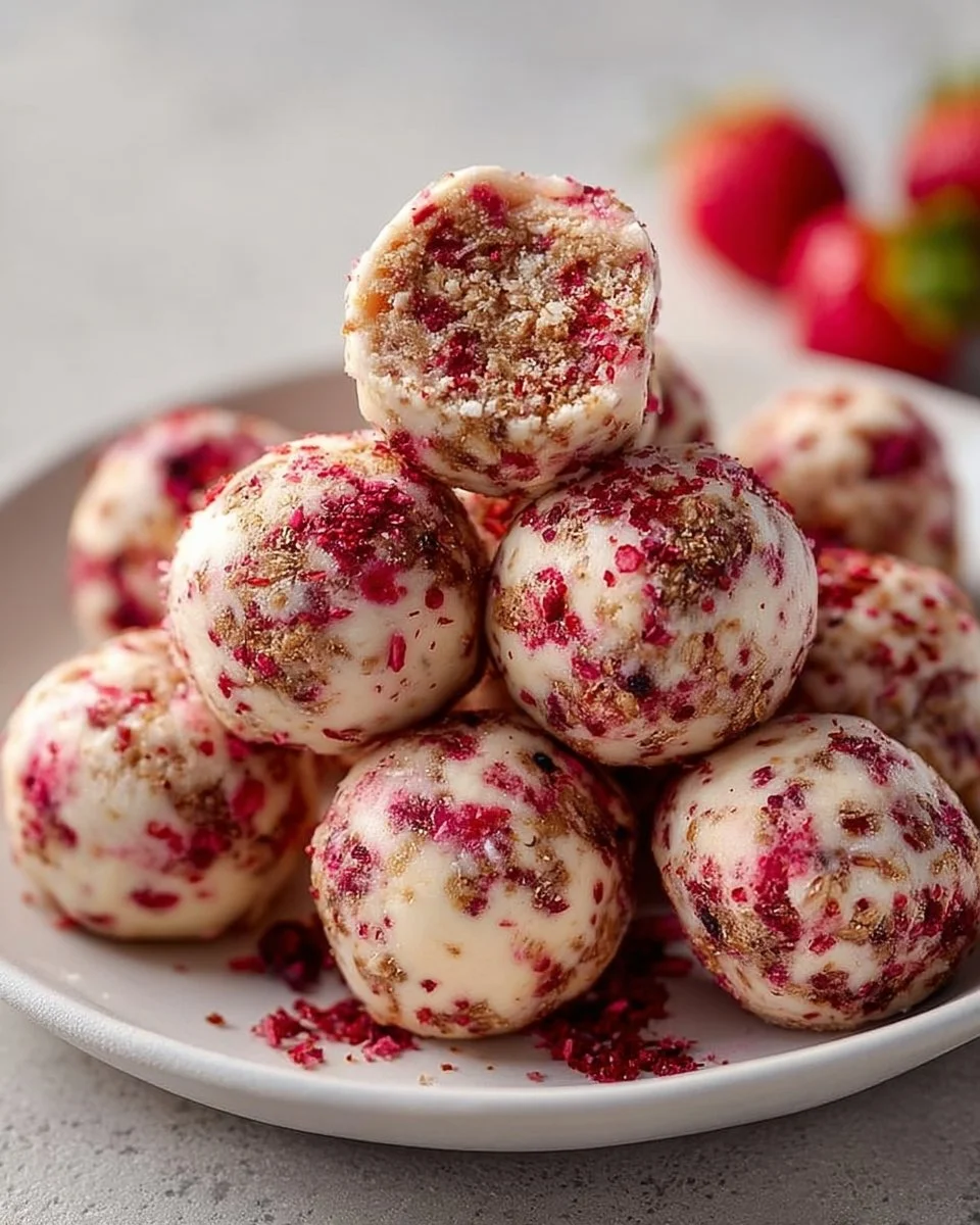 Strawberry Cheesecake Protein Balls