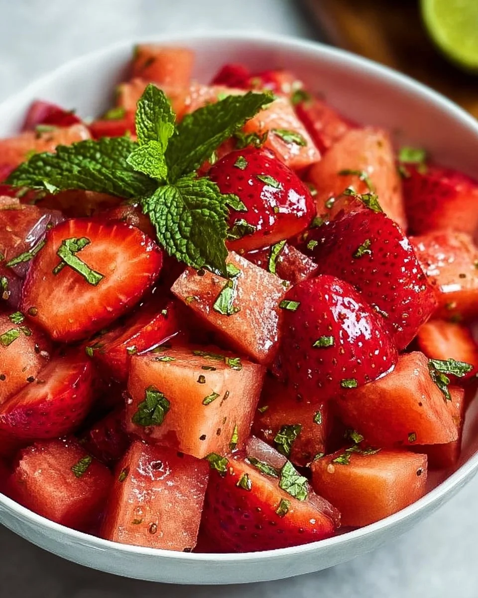 Strawberry Watermelon Salad with Refreshing Honey