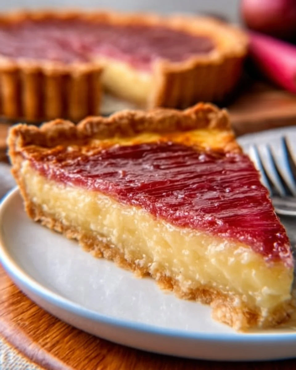Sweet Rhubarb Custard Tart