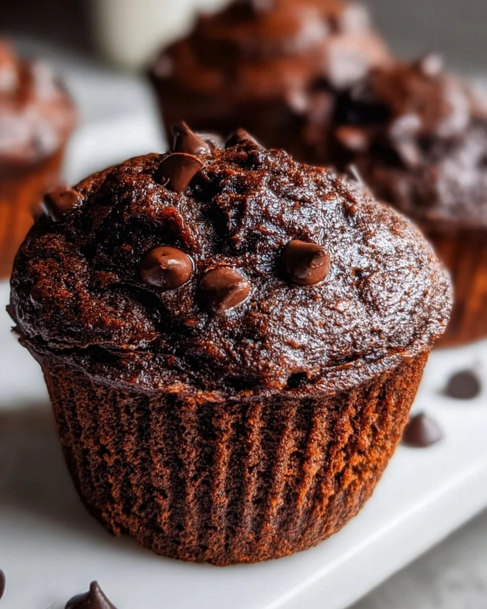 Chocolate Sourdough Muffins