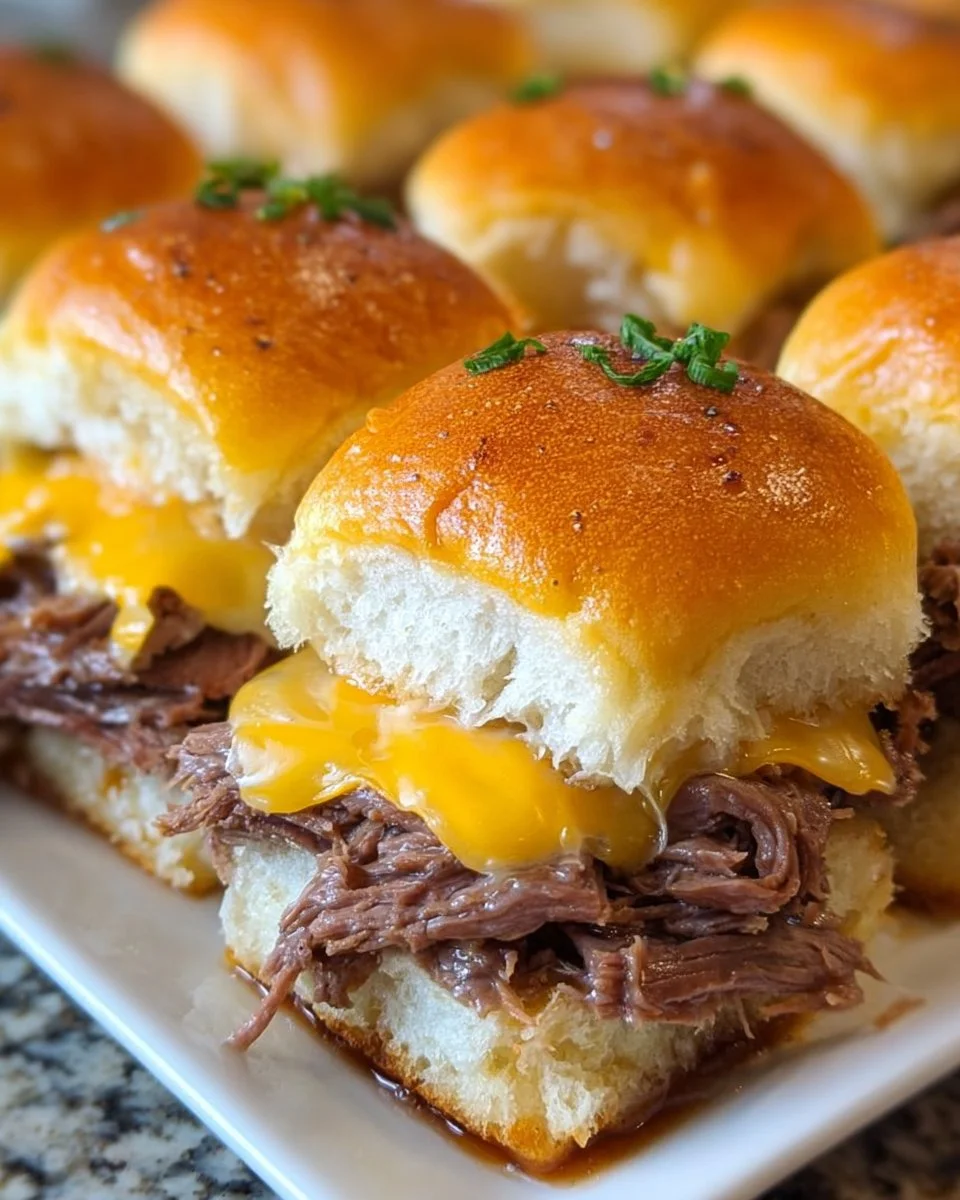 Crock Pot Beef Cheddar Sliders