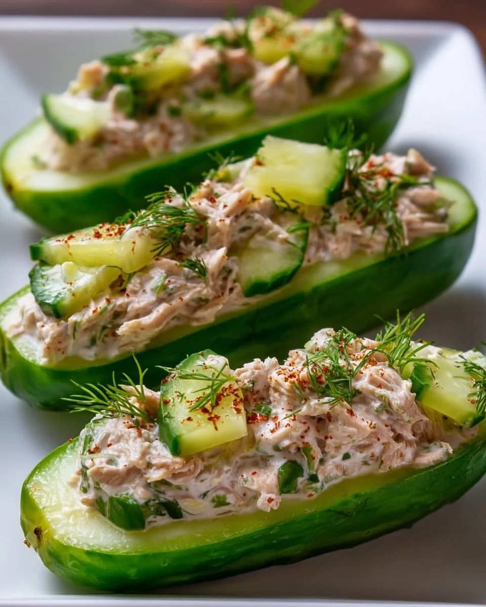 Fresh Tuna Cucumber Boats