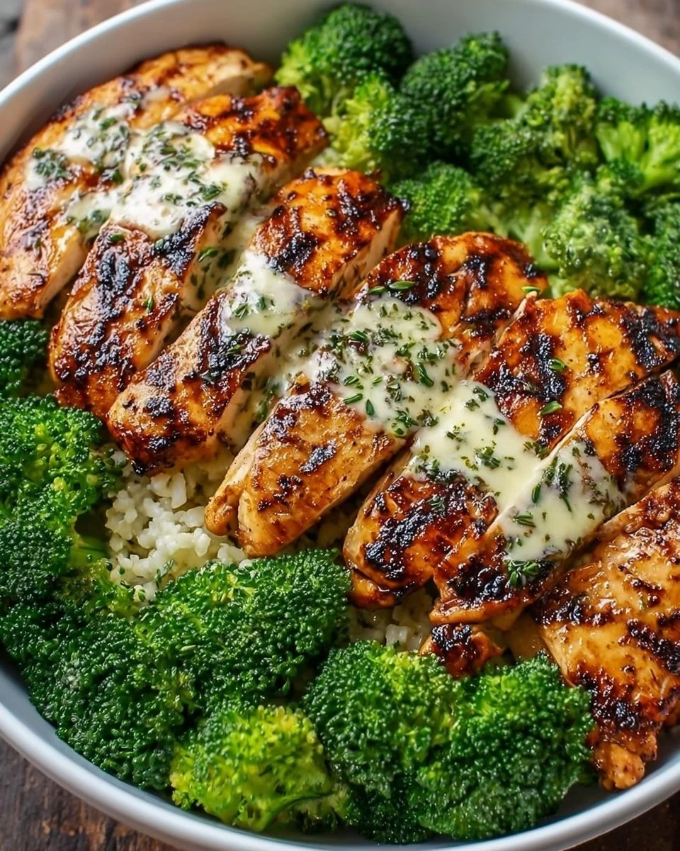 Grilled Chicken &amp; Broccoli Bowls