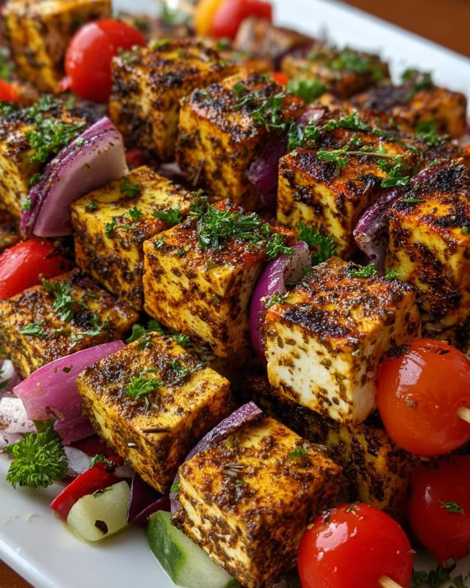 Grilled Za’atar Tofu Skewers