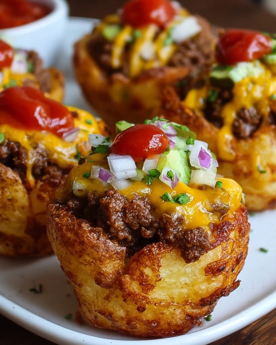 Cheeseburger Stuffed Potato Cones